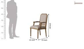 If they are right next to each other with no space for each kind of table, have at least 24 inches of space between each seat so your guests don't bump elbows. Buy Alicia Arm Dining Chair With Fabric Teak Finish Online In India Wooden Street