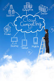 Business Man Draw Cloud Computing Chart