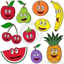 Collection Of Ten Funny Cartoon Fruits Apple Pear Orange Banana Cherries S Kindergarten Drawing Fruit Picture Fruits Images