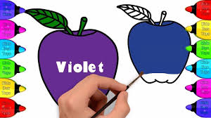 Apple Painting Page How To Painting Apple Learn Rainbow Colors With Apple Coloring Pages Apple Painting Rainbow Colors