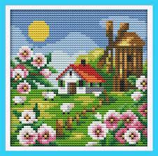 Each color is on a separate page that only shows a symbol where that color is to be stitched. South Korea S Small Scenery Summer Counted Cross Stitch Printed Handmade Cross Stitch Set Cross S Cross Stitch House Cross Stitch Landscape Framed Cross Stitch