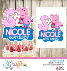 peppa pig birthday cake topper banderin coloriage animaux de la mer hd