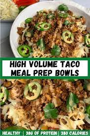 High Volume Taco Meal Prep Bowls Ground Beef Recipes Healthy Meal Prep Bowls Macro Meals
