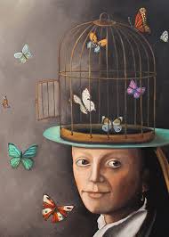 The Butterfly Keeper edit 2 Greeting Card by Leah Saulnier The Painting  Maniac