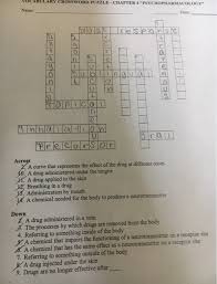 While searching our database we found : Solved Bcabulary Crossword Puzzle Chapter 4 Psychopharmac Chegg Com