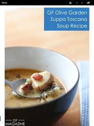 Gluten Free Olive Garden Zuppa Toscana Soup Recipe Gf Magazine On The Web Life Food Lifestyle Recipe Olive Garden Gluten Free Recipes Soup Recipes