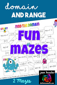 Domain And Range Fun Mazes Algebra Activities School Algebra High School Algebra