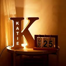 Custom Wooden Engraved Name Wall Light Personalized Night Lights Icrea Gifts Como Fazer Abajur Decoracao Super Mario Decoracao