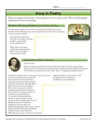 Irony In Poetry Figurative Language Worksheets Figurative Language Irony In Literature Figurative Language Worksheet