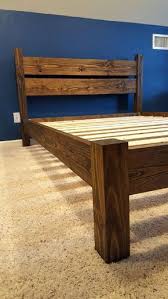 This Custom Made 4 Post Platform Bed Is Made Of Solid Pine Wood No Mdf Or Wood Veneer The Side Rails Are 2x6 And The Le Wood Bed Frame Diy Bed