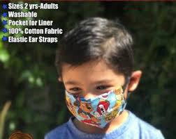 Cartoon Kids 3d Mask Pattern Cute Facemask Template Dust Etsy In 2020 Face Masks For Kids Mask For Kids Face Mask