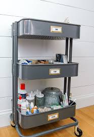 A solution for shared bathrooms create an ikea makeup vanity trolley. Organizing Craft Supplies With Ikea S Raskog Utility Cart Little House Of Four Creating A Beautiful Home One Thrifty Project At A Time Organizing Craft Supplies With Ikea S Raskog Utility Cart