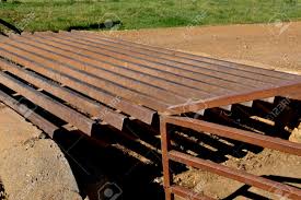 A Closeup Of A Metal Grated Cattle Guard Crossing A Gravel Road Stock Photo Picture And Royalty Free Image Image 81775443