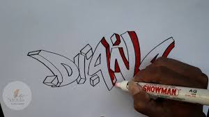 Doodle monster, karakter minion, angka dan cara menggambar graffiti di kertas. Graffiti Nama Diana Youtube