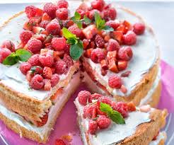 Recette Gourmande Genoise Creme Citron Vert Fraises Et Framboises Recette Alimentation Recette Dessert Framboise
