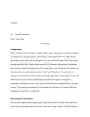 You've got two to four seconds to grab a potential employer's interest with your cover letter, according to romona camarata, regional director for r.l. Portfolio Cover Letter To English Committee From Jason Jones Cover Memo Prolegomenon When Coming Into This Class I Knew Roughly What To Expect I Course Hero