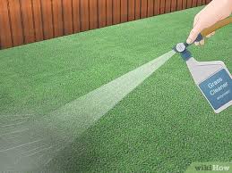 One option is to mix a small amount of natural, liquid soap with water in a spray bottle. 3 Ways To Clean Dog Urine Out Of Artificial Grass Wikihow