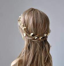 Gold Leaf Bridal Pearl Hair Vine Comb Wedding Hair Comb Etsy Pearl Hair Vine Bridal Hair Veil Veil Hairstyles
