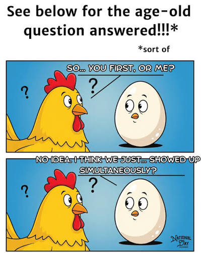 What came first, the chicken or the egg? #NationalEggDay 🥚  #CelebrateEveryDay #NationalDayCalendar