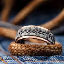 A Custom Ring For Your One Of A Kind Guy Mens Wedding Bands Custom Rings Rings For Men