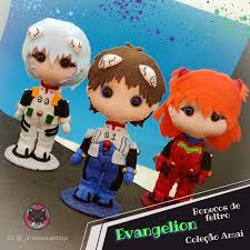 Felt dolls - Shinji, Rei and Asuka  Evangelion ( Amai Collection )