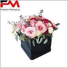 Wholesale High Quality Black Flower Boxes Packaging With Black Gift Knot Flower Delivery Box Flower Box Design Flower Boxes