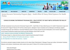 Struktur organisasi dari sistem pelayanan kesehatan di. Info Portal Rasmi Kkm Pencalonan Bagi Mengikuti Kursus Economic Partnership Program Epp Health Effect Of Heavy Metal Exposure For Health Professionals