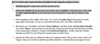 part 2 scatter plot regression line and high low