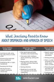 For those kids and teens, it is best instead to promote their awareness of their speech rate. What Teachers Need To Know About Dyspraxia And Apraxia Of Speech