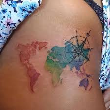110 best compass tattoo designs ideas and images map tattoos world map tattoos compass tattoo design