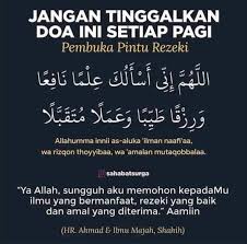 Tentulah ada banyak doa yang bisa dibaca untuk mendatangkan rezeki dan kekayaan. Doa Rezeki Pagi Jumaat