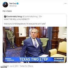 2 texas two‑step fracturing method. Outrage After Msnbc Put Texas Two Step Chryon Over Image Of Gov Greg Abbott In A Wheelchair Daily Mail Online