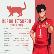 Taleen S World Kuroo Haikyuu Haikyuu Nekoma Kuroo 黒尾 鉄朗) is a character from the volleyball sports anime haikyuu, he's the nekoma team captain and a middle blocker, jersey #1. taleen s world kuroo haikyuu haikyuu