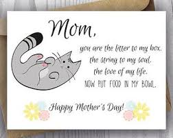 Funny Birthday Song Card From The Cat Printable Funny Happy Etsy Mothers Day Poems Cat Poems Cat Care