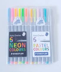 Caneta Faber Castell Fine Pen Pastel Staedtler Triplus Fineliner 0 3mm 6 Assorted Pastel Neon Colors Pen 2 Set Coisas De Papelaria Papelaria Canetas