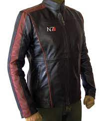 Mass Effect 3 N7 Game Real Leather Jacket Best Seller At Amazon Men S Clothing Store Brown Leather Jacket Men Leather Jacket Men Black Faux Leather Jacket
