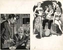 Unknown, probably FFM or Fantastic Novels, mid-1940's, in Doug Ellis's  Lawrence Stevens Comic Art Gallery Room