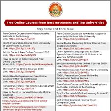 Free Online Courses From Best Instructors And Top Universities In 2020 Free Online Courses Online Courses Domain Knowledge