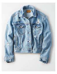 Half Black And Blue Denim Jacket Ae Classic Denim Jacket Blue American Eagle Outfitters Classic Denim Jacket Denim Jacket Women Denim Jacket