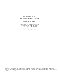 Pdf The Structure Of The Merriam Webster Pocket Dictionary