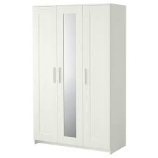 This is an ideal piece for small spaces because sliding door always save some and it features enough. Brimnes Wardrobe With 3 Doors White 46x74 3 4 Ikea