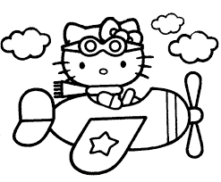 Disegni da colorare e stampare gratis per bambini. Stampa Disegno Di Hello Kitty Pilota Da Colorare