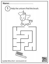 free printable unicorn mazes busy shark