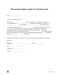 Free Job Recommendation Letter Template With Samples Pdf Word Eforms