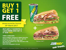 Many local food and restaurants are sold at low prices. Subway Free 6 Sub When You Buy 6 Sub With 22oz Drink Melaka Sentral Bus Terminal 30 March 2017 Harga Runtuh Harga Runtuh Durian Runtuh