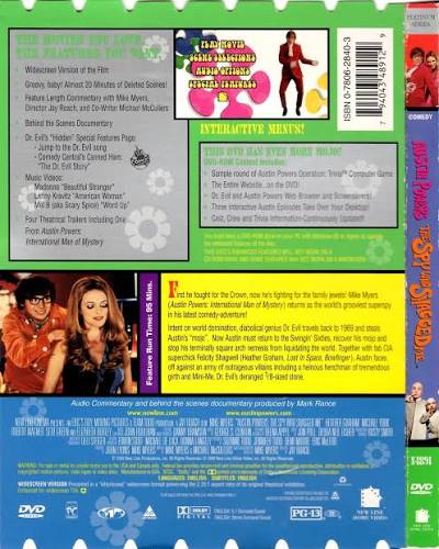 Austin Powers: The Spy Who Shagged Me | DVD Database | Fandom