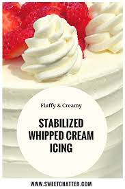 Stabilized Whipped Cream Icing Perfect For Spring Sweet Chatter Recipe Whipped Cream Icing Recipes With Whipping Cream Desserts