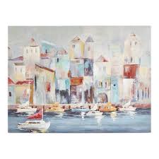 Quaint Port Art Art Wall Art Canvas Painting Nature Canvas Painting