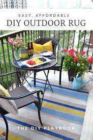How To Paint This Diy Outdoor Rug In Three Easy Steps Diy Playbook Apartment Balcony Decorating Balcony Decor Small Balcony Design