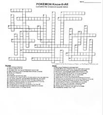 Crossword puzzles are for everyone. Pokemon Know It All Crossword Puzzle Free Digital Distance Foryou